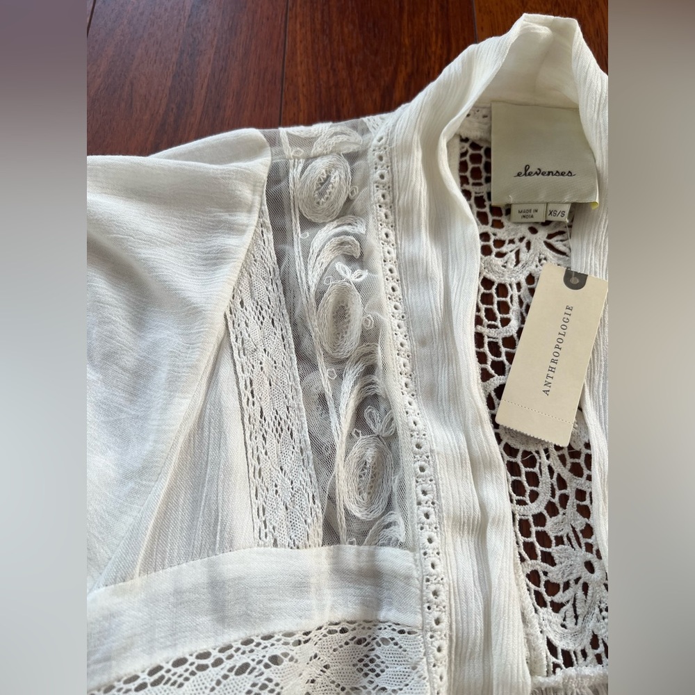 Anthropologie Elevenses Kenepa Crochet Lace Kimono - Picture 7 of 13